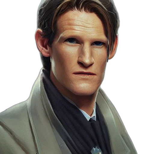 face, jacket, staff, hair transparent PNG cut-out