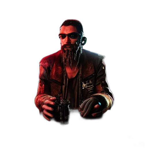 jacket, mask, face, weapon transparent PNG cut-out