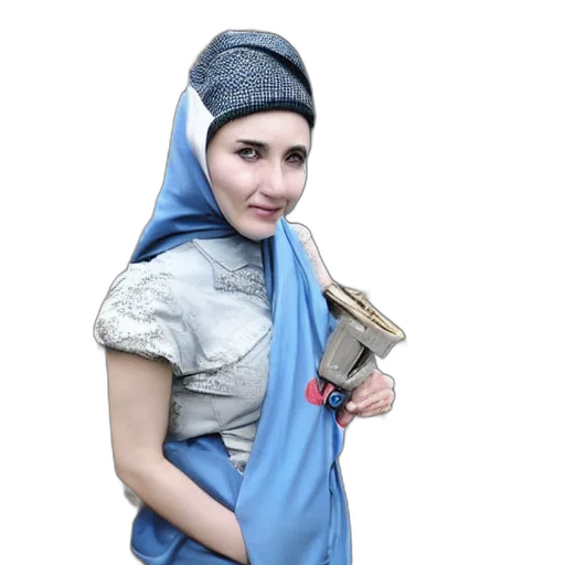 dress, dragon, face, staff transparent PNG cut-out