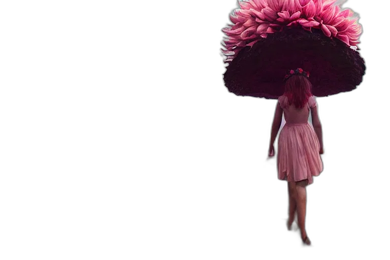 dress, hat, umbrella, hair transparent PNG cut-out