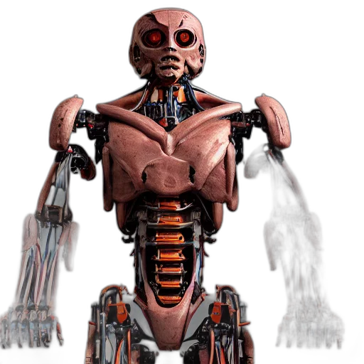 robot, concept art, 3d render, cyberpunk transparent PNG cut-out