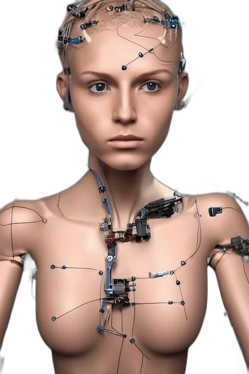 robot, jewelry, cyberpunk, 3d render transparent PNG cut-out