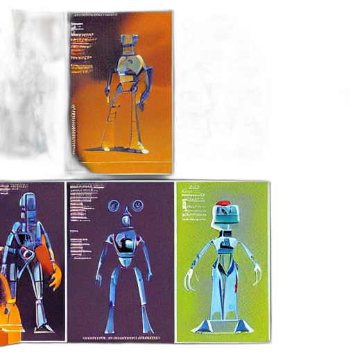 robot, concept art, 3d render, blue transparent PNG cut-out