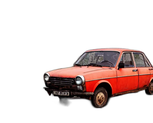 car, photorealistic, 3d render, old transparent PNG cut-out