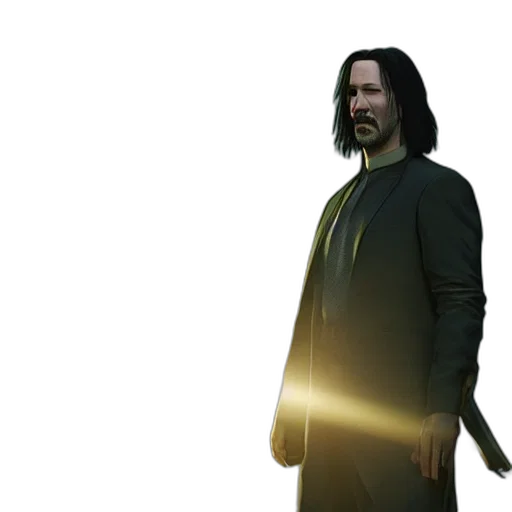 staff, jacket, hair, creature transparent PNG cut-out