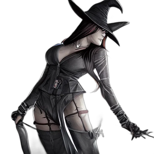 hat, dress, staff, weapon transparent PNG cut-out