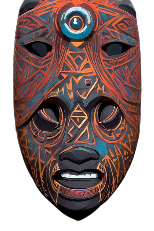 mask, face, concept art, tribal transparent PNG cut-out