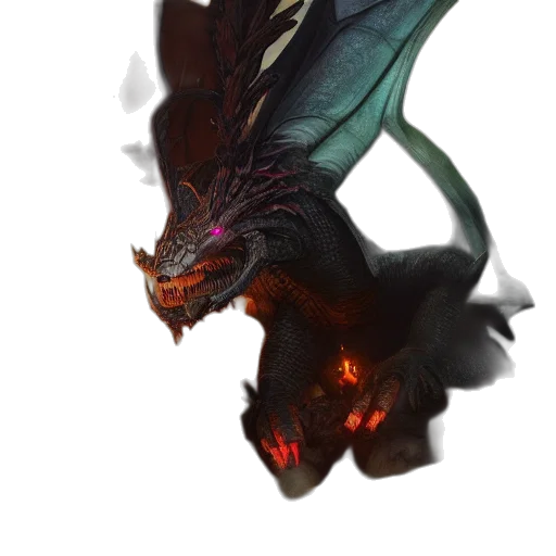 dragon, creature, staff, animal transparent PNG cut-out