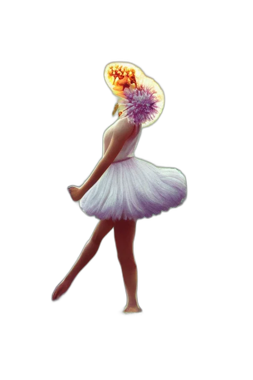 dress, flower, staff, crown transparent PNG cut-out