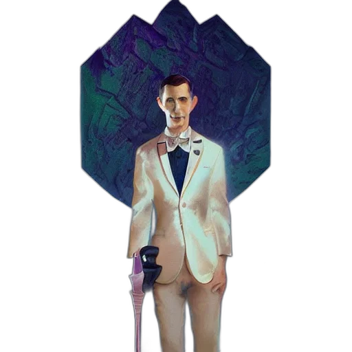 jacket, umbrella, staff, robot transparent PNG cut-out