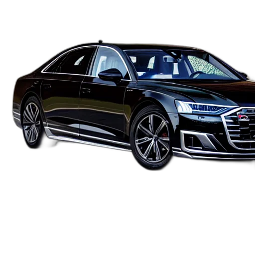 car, photorealistic, black, audi transparent PNG cut-out