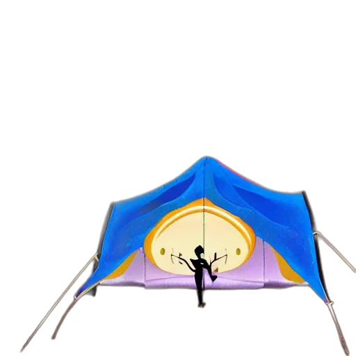 umbrella, staff, concept art, 3d render transparent PNG cut-out