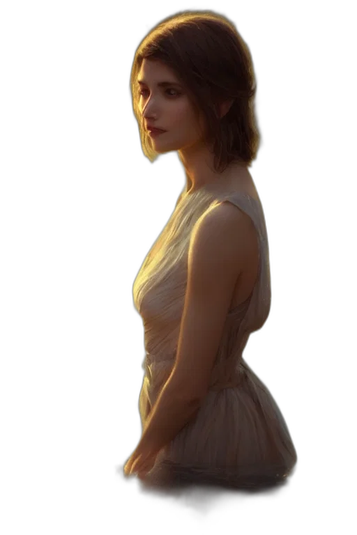 dress, face, staff, crown transparent PNG cut-out