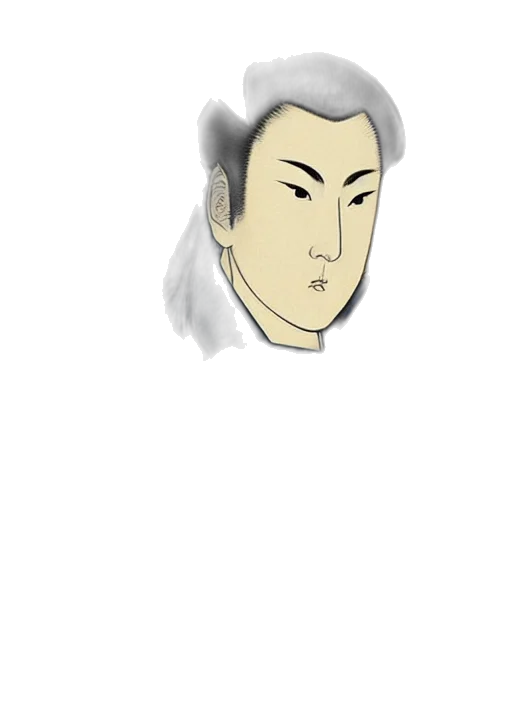 face, mask, hair, staff transparent PNG cut-out