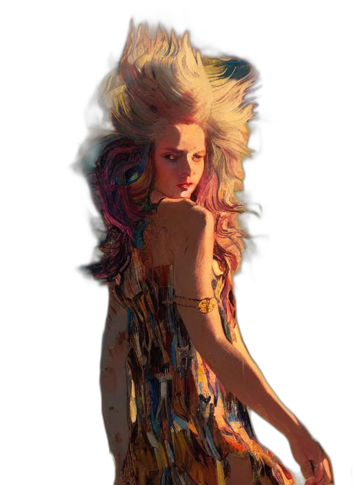 hair, dress, face, fantasy art transparent PNG cut-out
