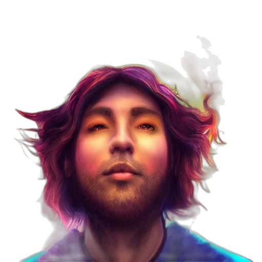 face, hair, staff, jacket transparent PNG cut-out