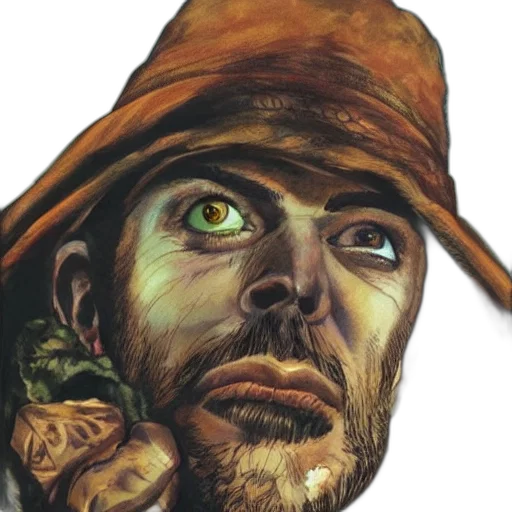 face, hat, staff, mask transparent PNG cut-out