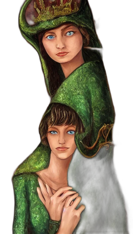 dragon, dress, face, crown transparent PNG cut-out
