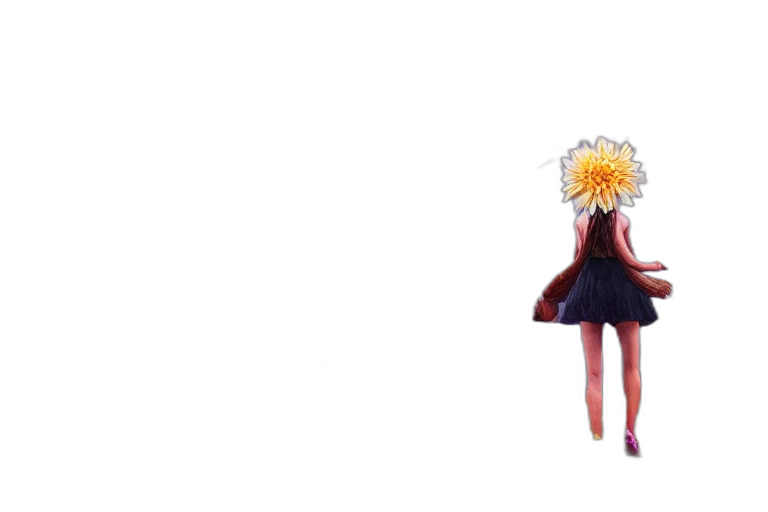 dress, flower, crown, hair transparent PNG cut-out