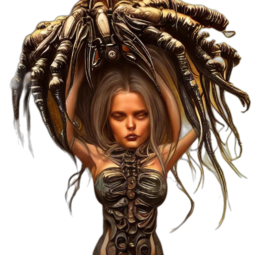 hair, creature, dress, concept art transparent PNG cut-out