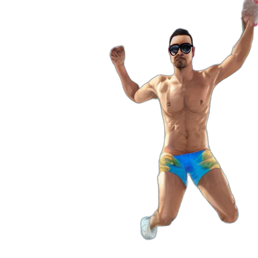 3d render, slender, buff, dagestan transparent PNG cut-out