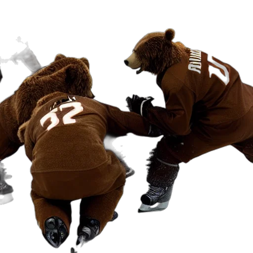group, brown, bears, plays transparent PNG cut-out