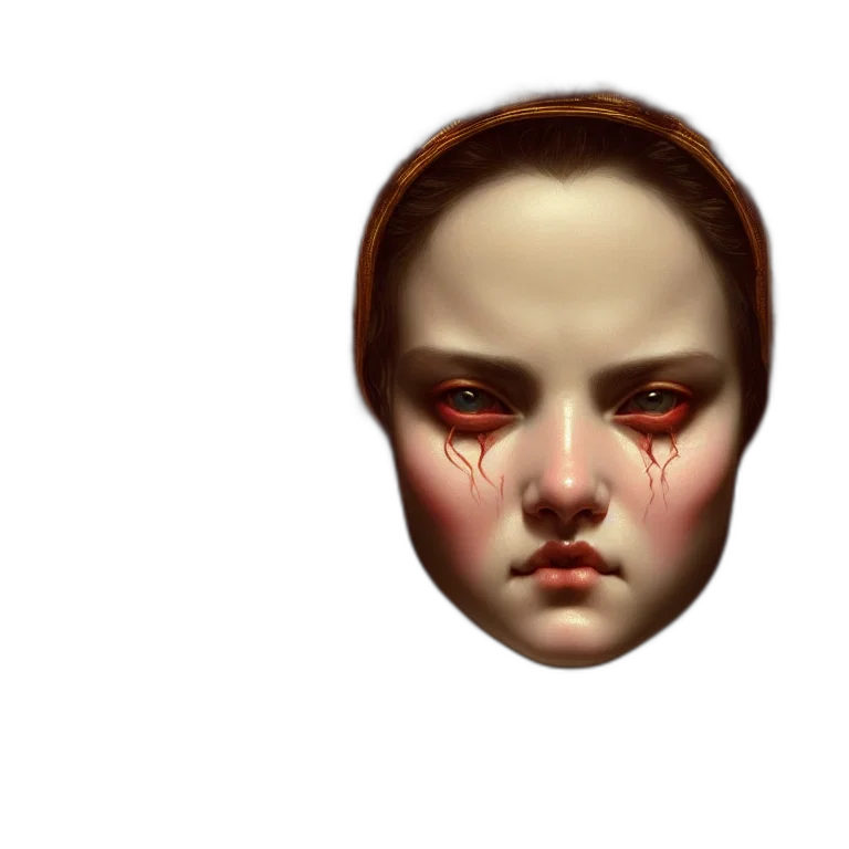 face, mask, creature, 3d render transparent PNG cut-out