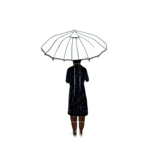 umbrella, dress, staff, hat transparent PNG cut-out
