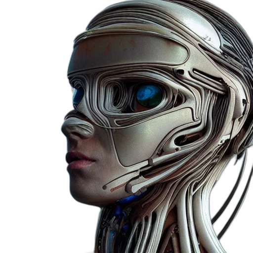 robot, mask, face, cyberpunk transparent PNG cut-out