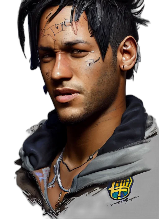 jacket, face, photorealistic, fantasy art transparent PNG cut-out