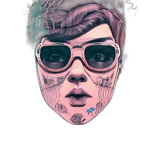 face, mask, creature, cartoon transparent PNG cut-out