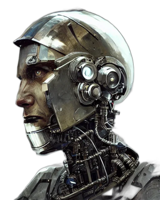 robot, face, cyberpunk, concept art transparent PNG cut-out