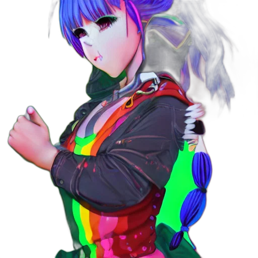 jacket, staff, robot, cyberpunk transparent PNG cut-out