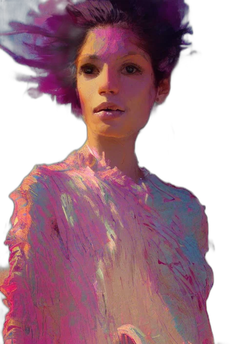 dress, hair, face, creature transparent PNG cut-out