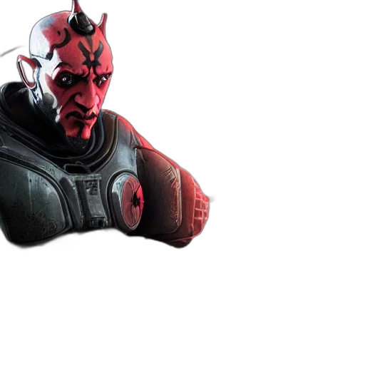 mask, concept art, 3d render, red transparent PNG cut-out