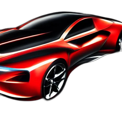 car, concept art, 3d render, photorealistic transparent PNG cut-out