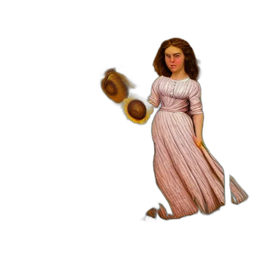dress, shoes, staff, creature transparent PNG cut-out
