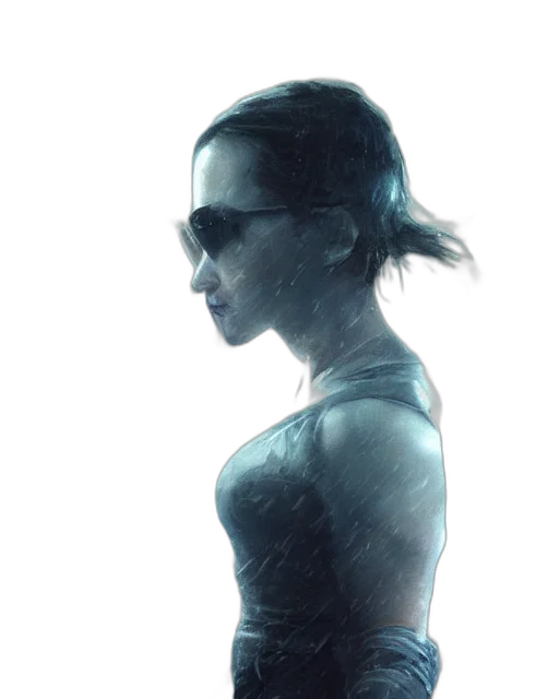 dress, face, robot, cyberpunk transparent PNG cut-out