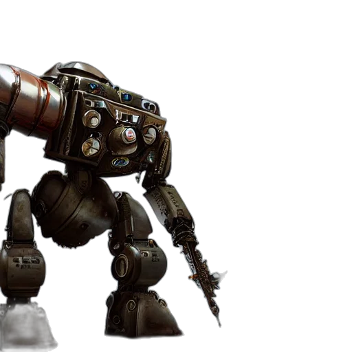robot, weapon, concept art, 3d render transparent PNG cut-out