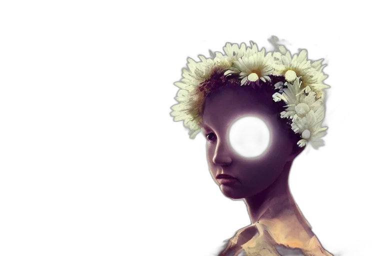 mask, crown, flower, face transparent PNG cut-out