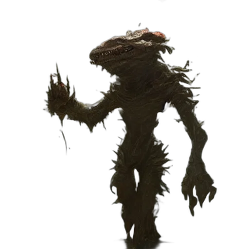creature, dragon, staff, mask transparent PNG cut-out
