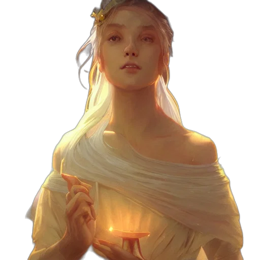 crown, dress, face, staff transparent PNG cut-out