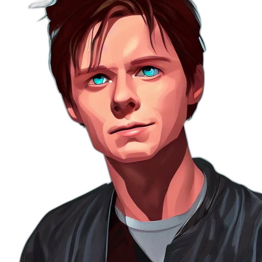 face, jacket, photorealistic, concept art transparent PNG cut-out