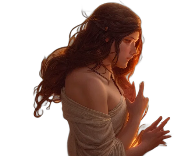 dress, jewelry, face, fantasy art transparent PNG cut-out