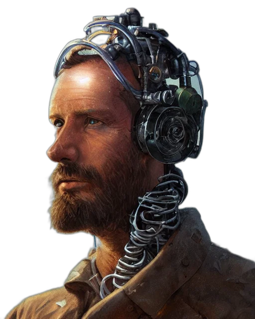 robot, face, jacket, mask transparent PNG cut-out