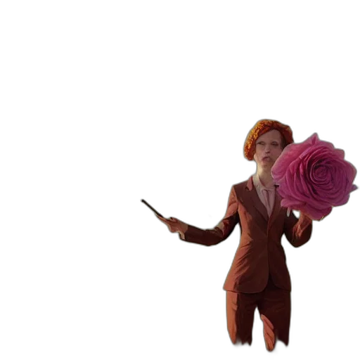 staff, flower, weapon, dress transparent PNG cut-out