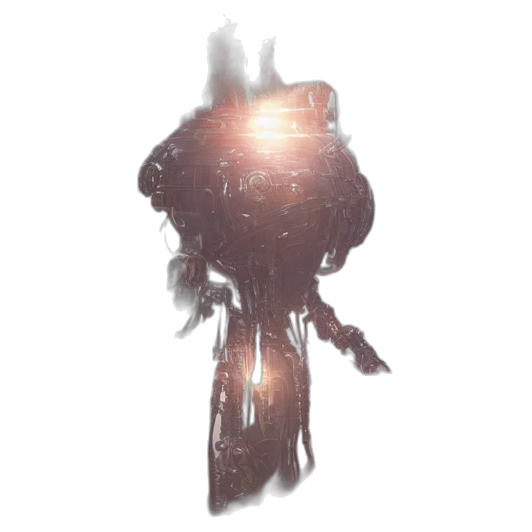 robot, staff, weapon, creature transparent PNG cut-out
