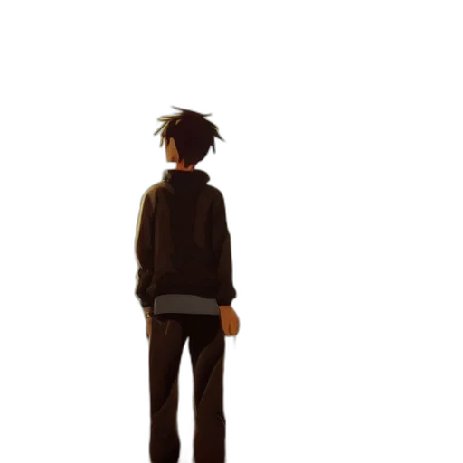 jacket, staff, robot, creature transparent PNG cut-out