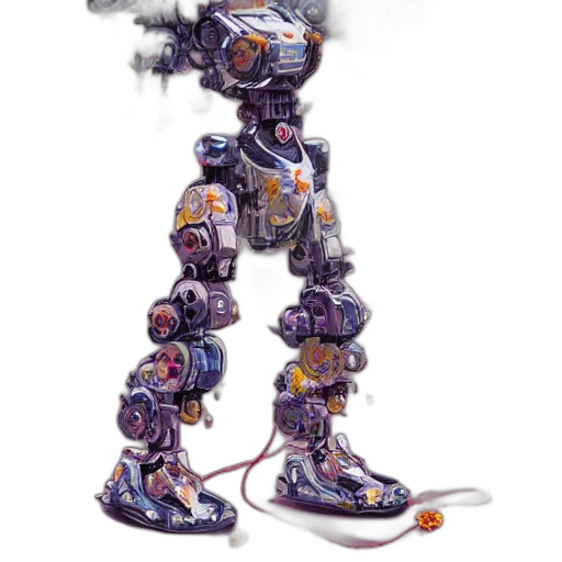 robot, weapon, concept art, 3d render transparent PNG cut-out