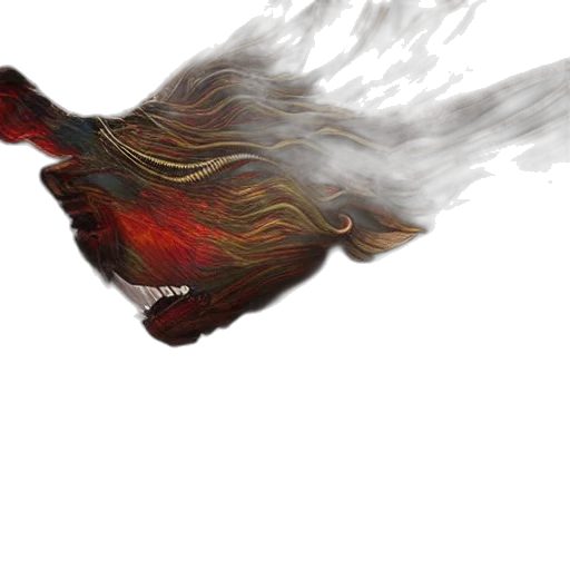 dragon, hair, mask, creature transparent PNG cut-out